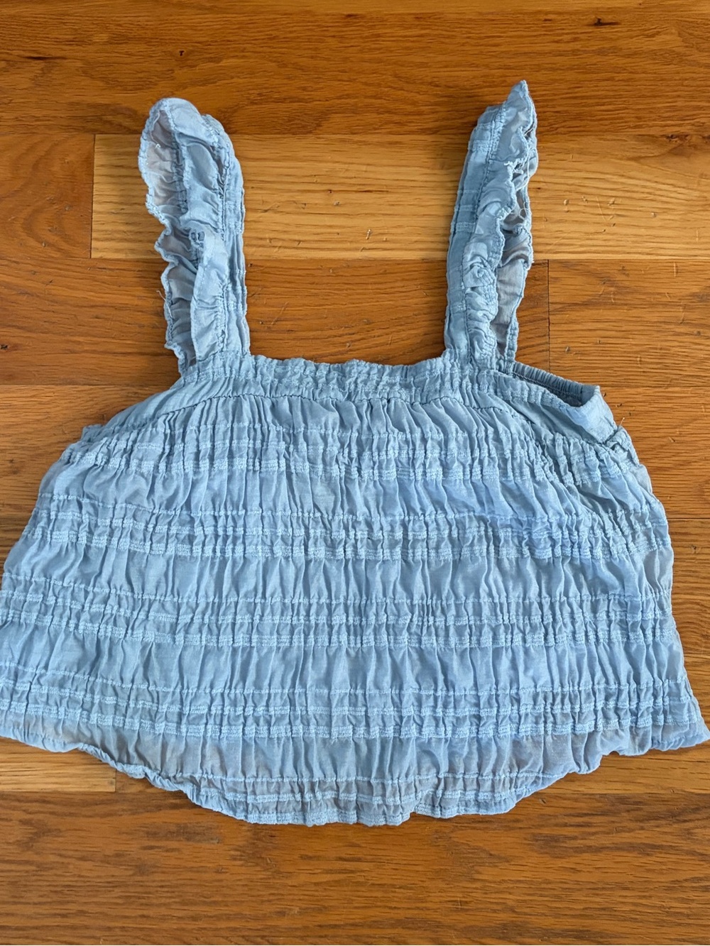 Altar'd State Light Blue Smocked Ruffle Strap Tank